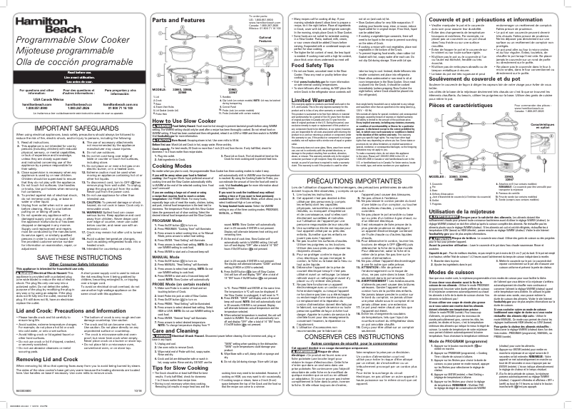 Image de la première page du manuel de l'appareil 33967