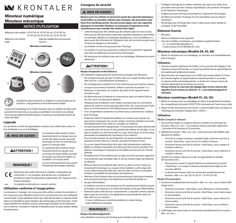 Image de la première page du manuel de l'appareil KT-20-06