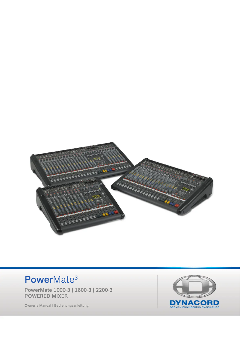 Page 1 de la notice Manuel utilisateur Dynacord Powermate 2200-3