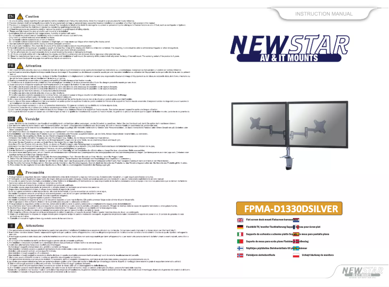 Page 1 de la notice Manuel utilisateur Newstar FPMA-D1330D