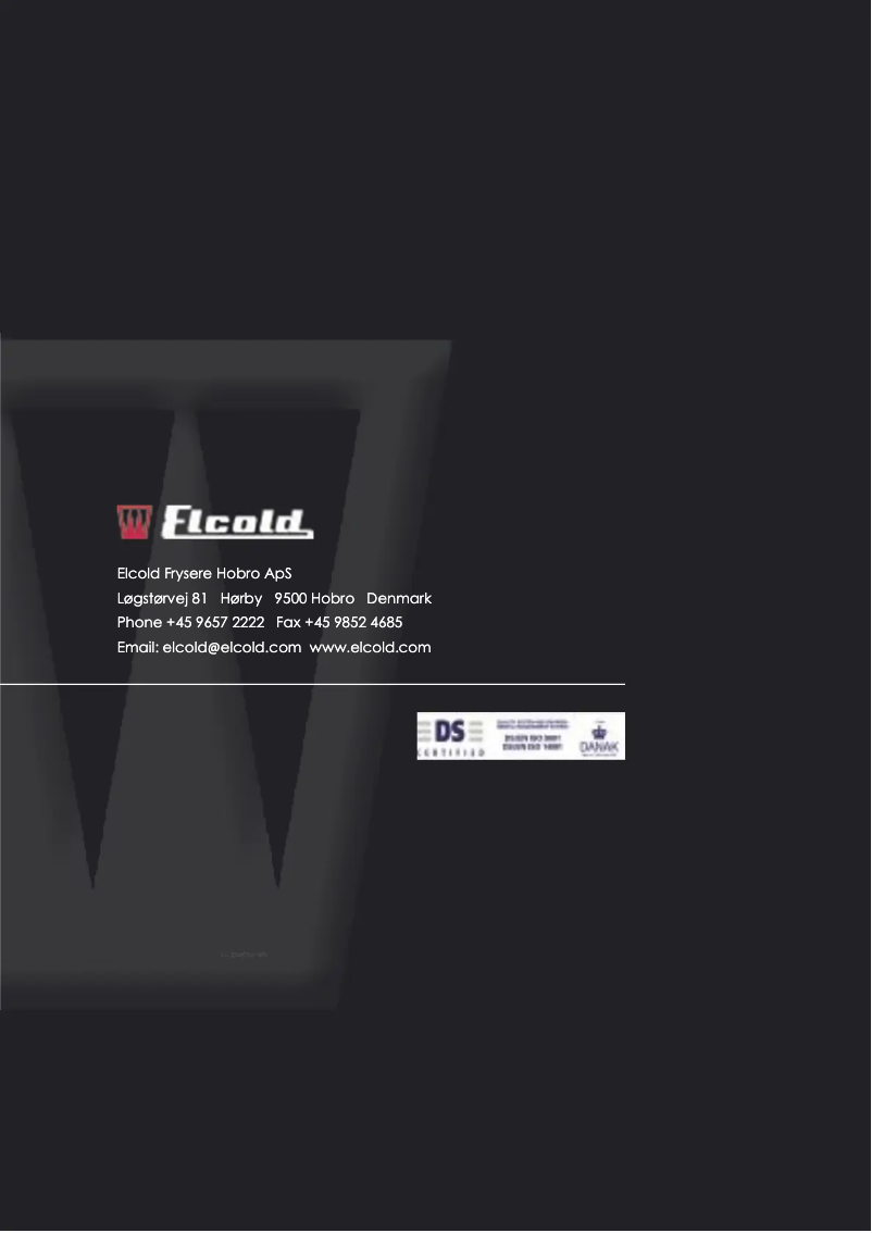 Page n°1 - Manuel utilisateur Elcold UNI 21 S