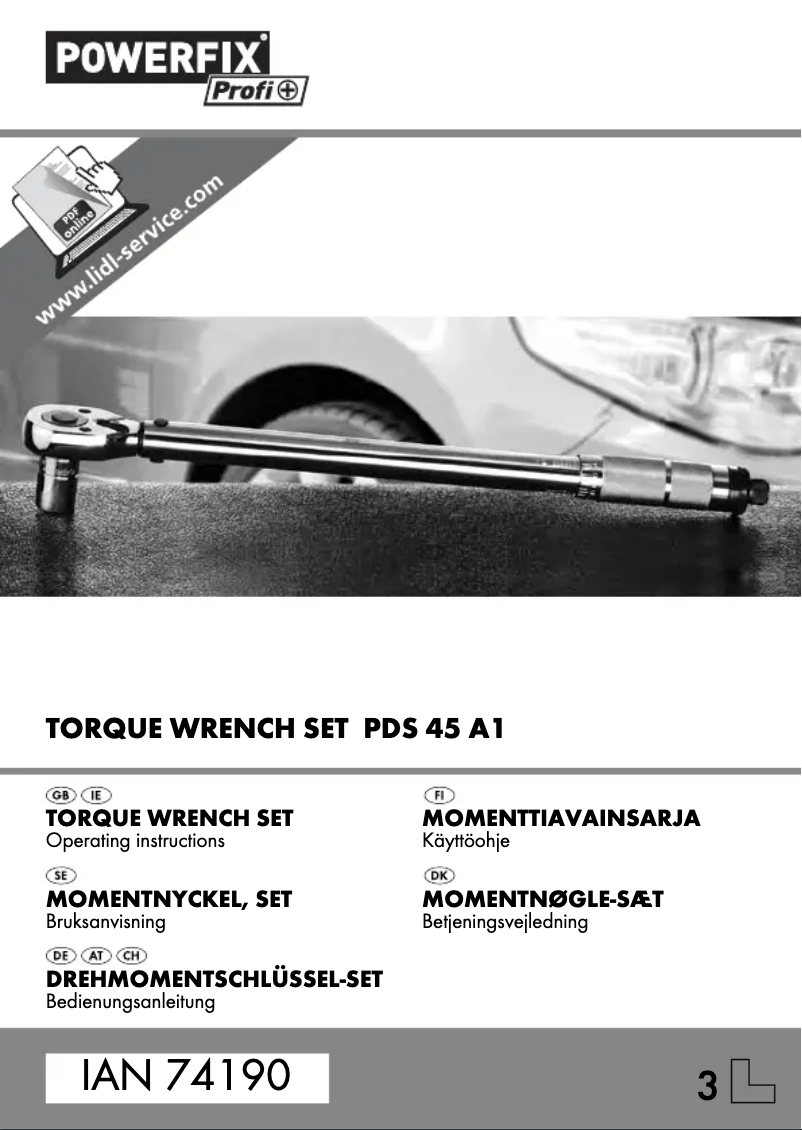 Page n°1 - Manuel utilisateur Powerfix IAN 74190