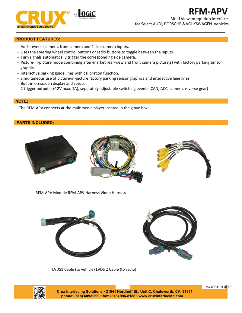 Imagen de la primera página del manual del dispositivo RFM-APV