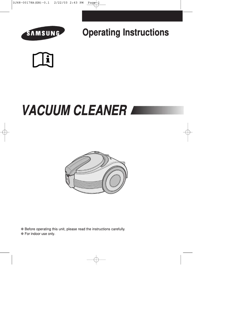 Page 1 de la notice Manuel utilisateur Samsung SC7060