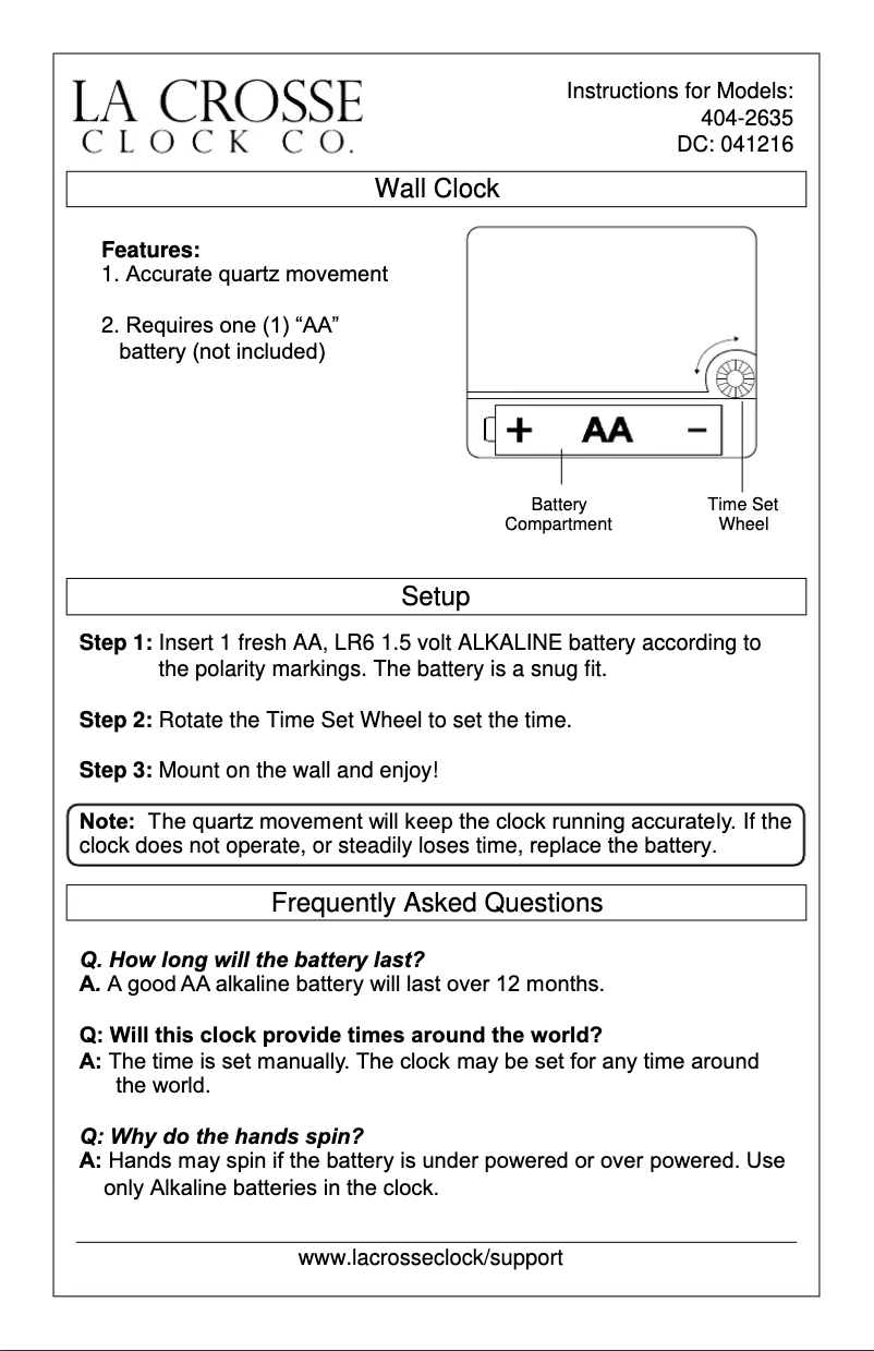Page 1 de la notice Manuel utilisateur La Crosse Technology 404-2635