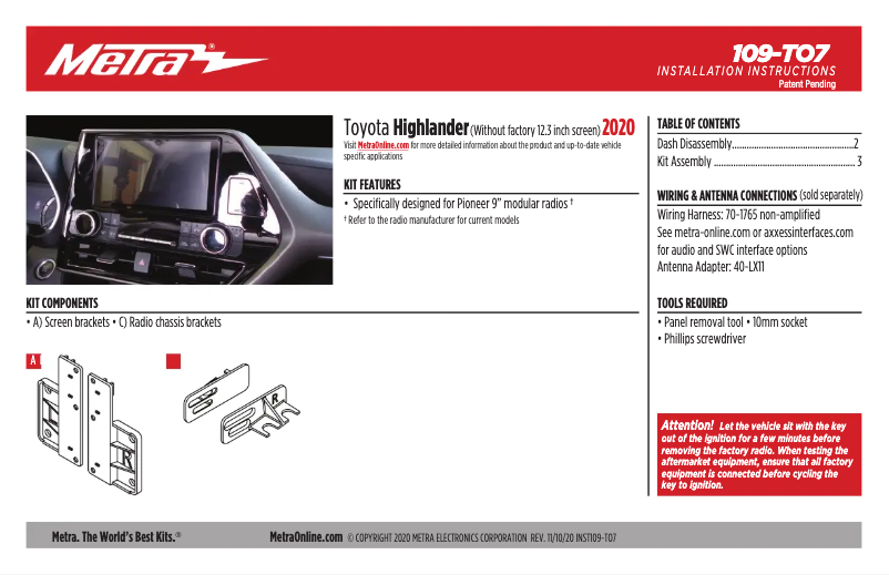 Image de la première page du manuel de l'appareil 109-TO7