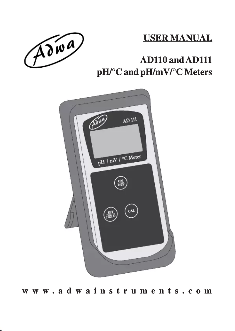 Image de la première page du manuel de l'appareil AD111