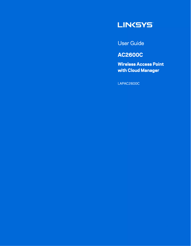 Page n°1 - Manuel utilisateur Linksys LAPAC2600C