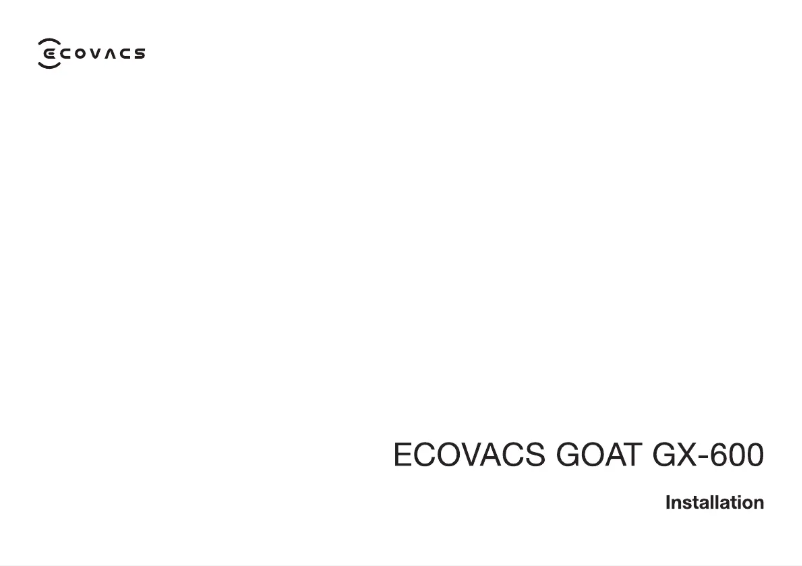 Page n°1 - Manuel utilisateur ECOVACS GOAT GX-600