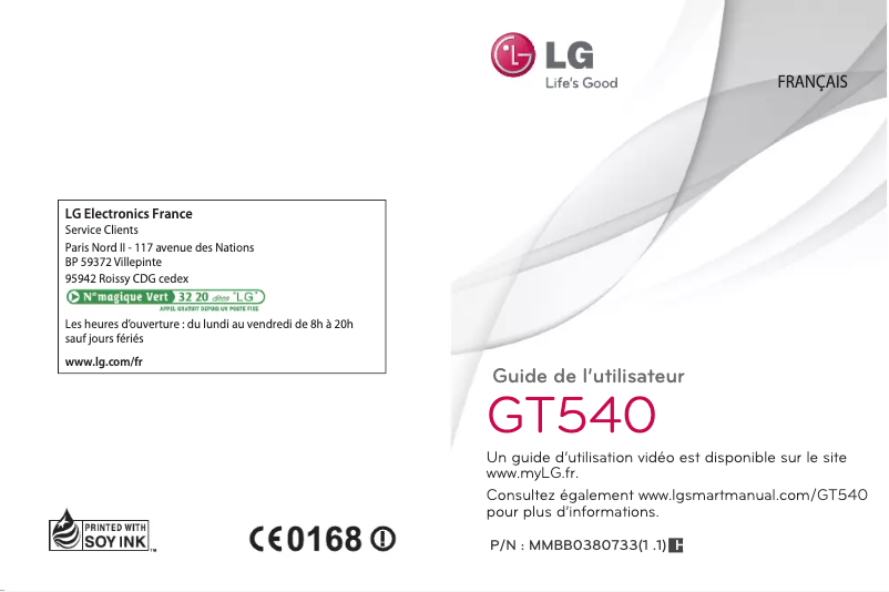 Page 1 de la notice Manuel utilisateur LG Optimus