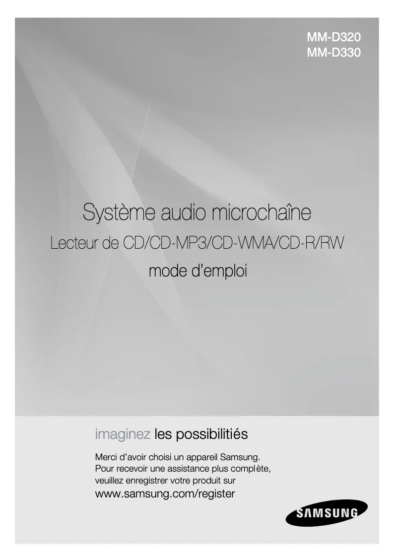 Page 1 de la notice Manuel utilisateur Samsung MM-D330
