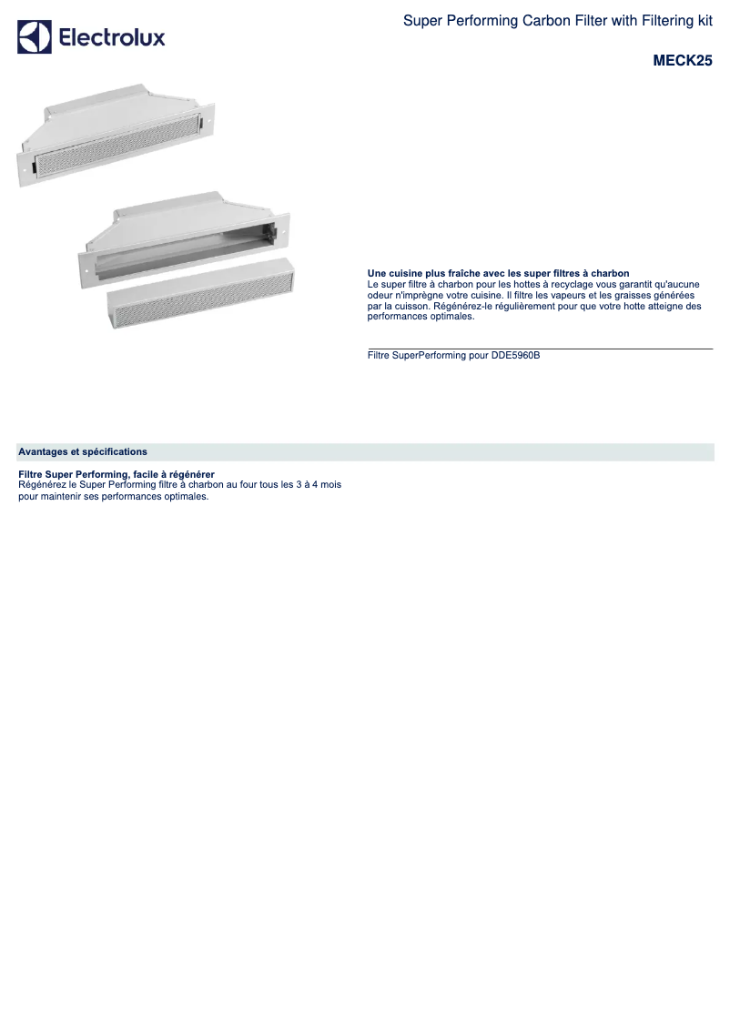 Página 1 del manual Ficha técnica AEG MECK25