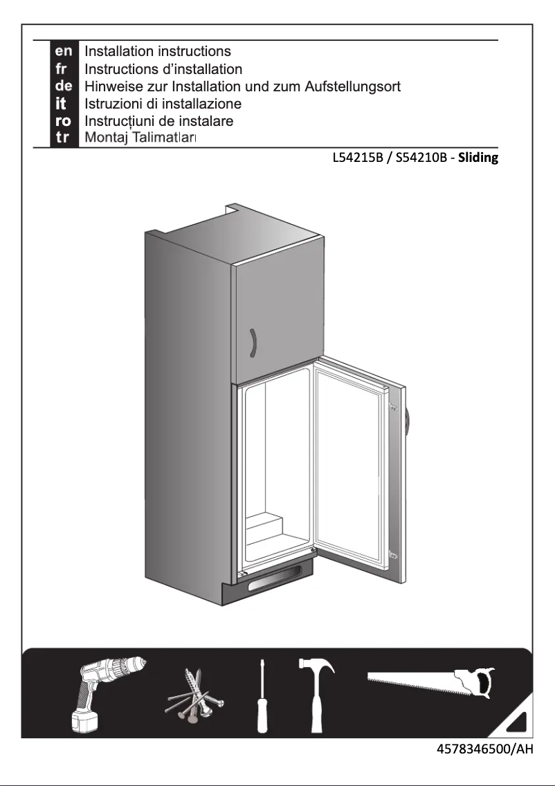 Page 1 de la notice Dessin technique Beko BSSA200M3SN
