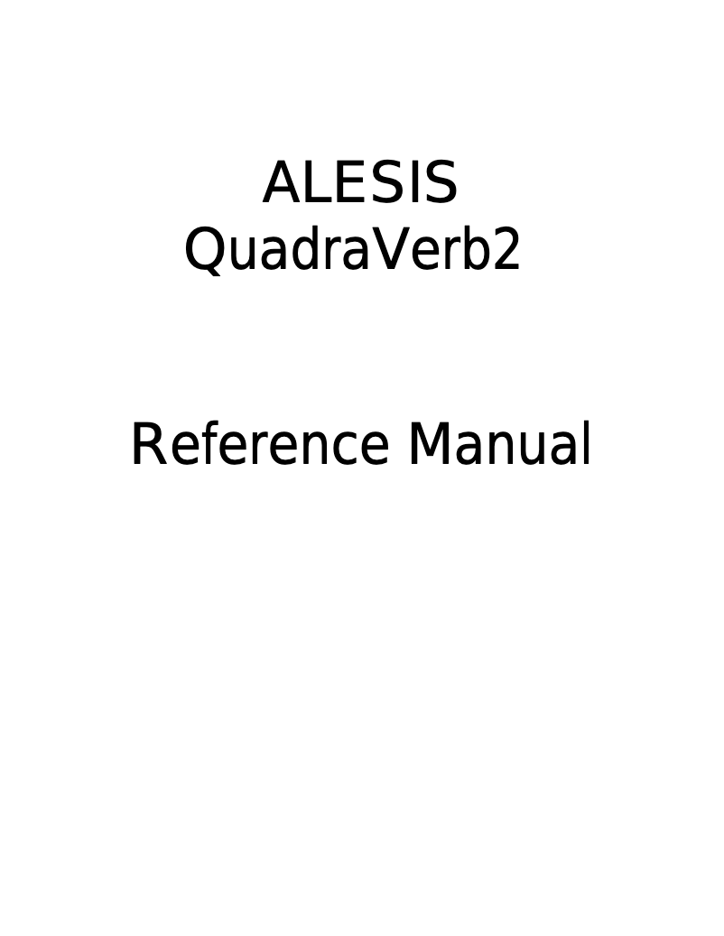 Image de la première page du manuel de l'appareil QuadraVerb 2