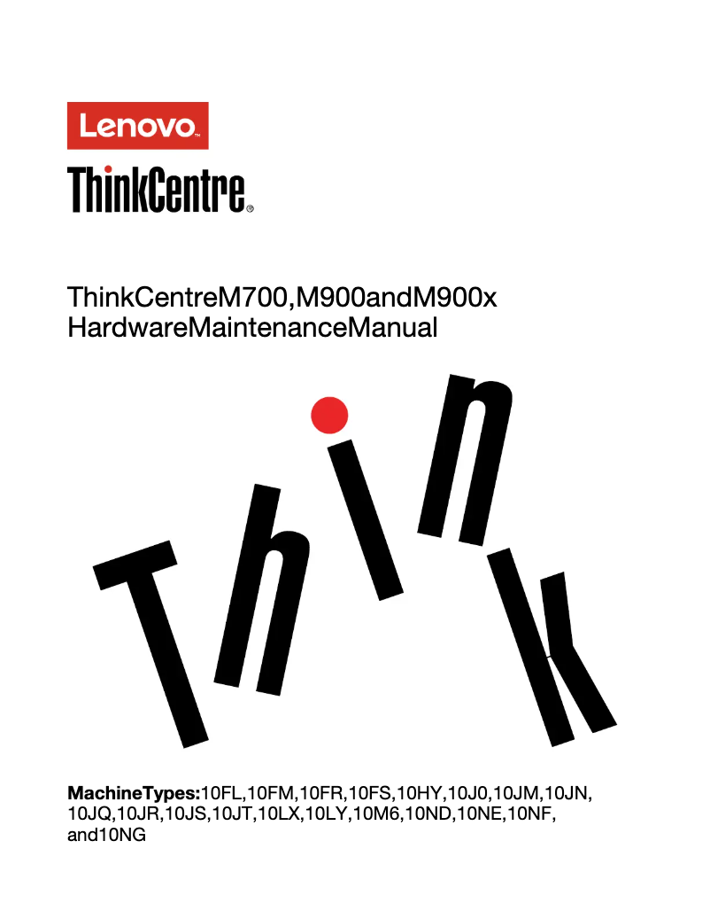 Page 1 de la notice Manuel utilisateur Lenovo Thinkcentre M900x