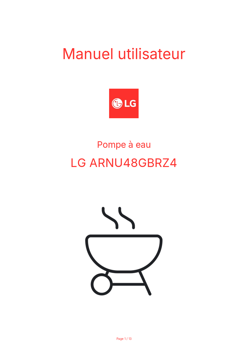 Page n°1 - Manuel utilisateur LG ARNU48GBRZ4