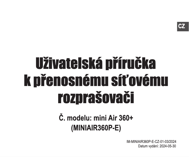 Page 1 de la notice Manuel utilisateur Omron Mini Air 360 + MINIAIR360P-E