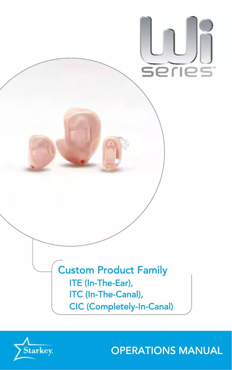 Page 1 de la notice Manuel utilisateur Starkey Wi Series ITC