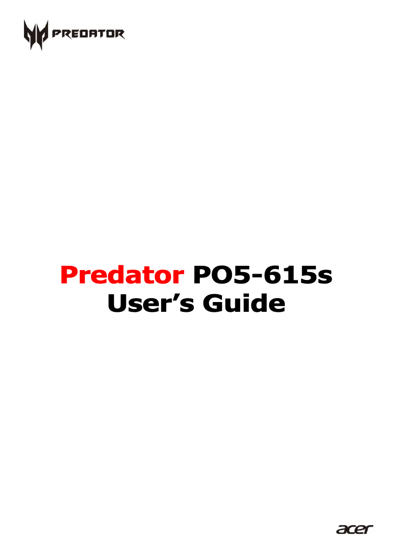 Imagen de la primera página del manual del dispositivo Predator PO5-615s