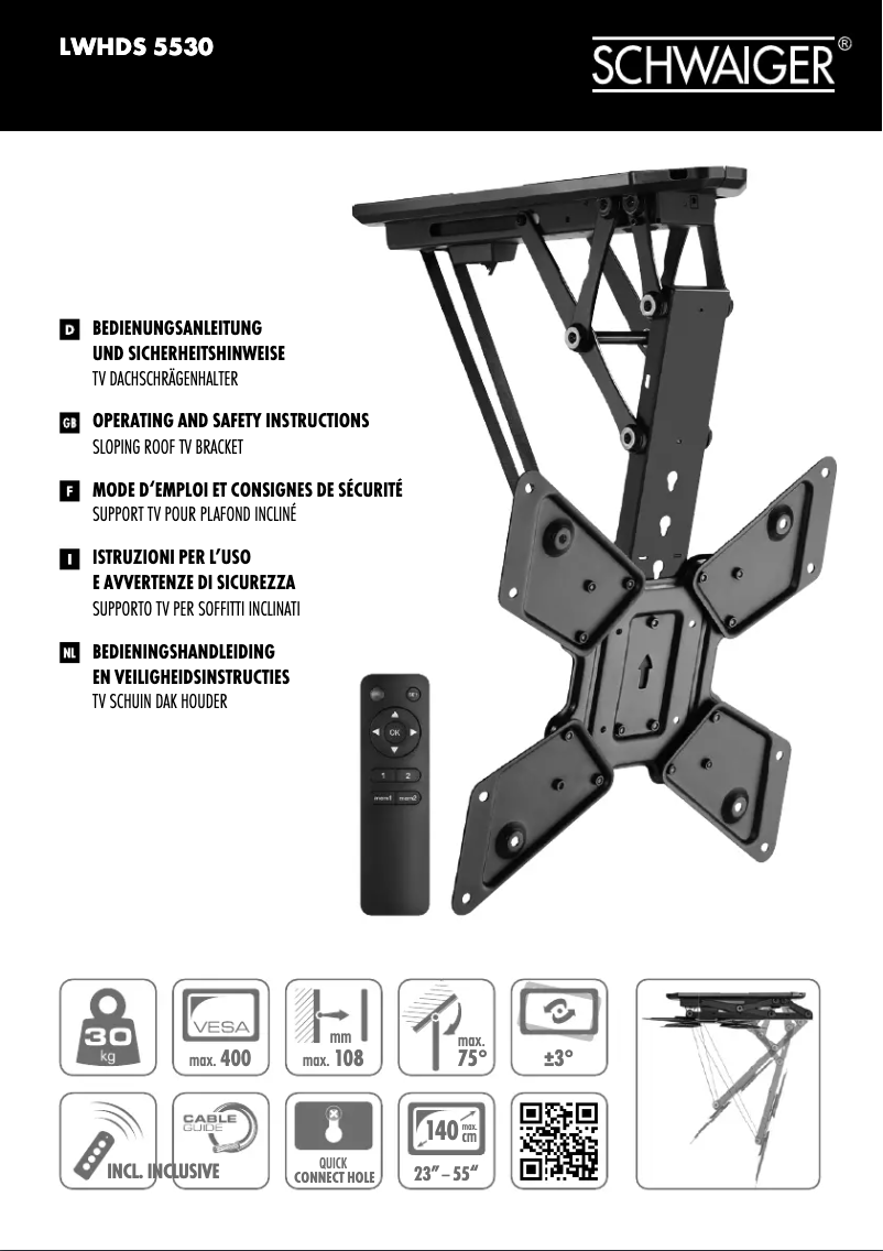 Page 1 de la notice Manuel utilisateur Schwaiger LWHDS5530 513