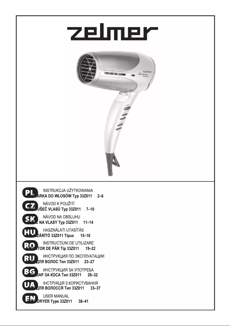 Página 1 del manual Manual de usuario Zelmer 33Z011