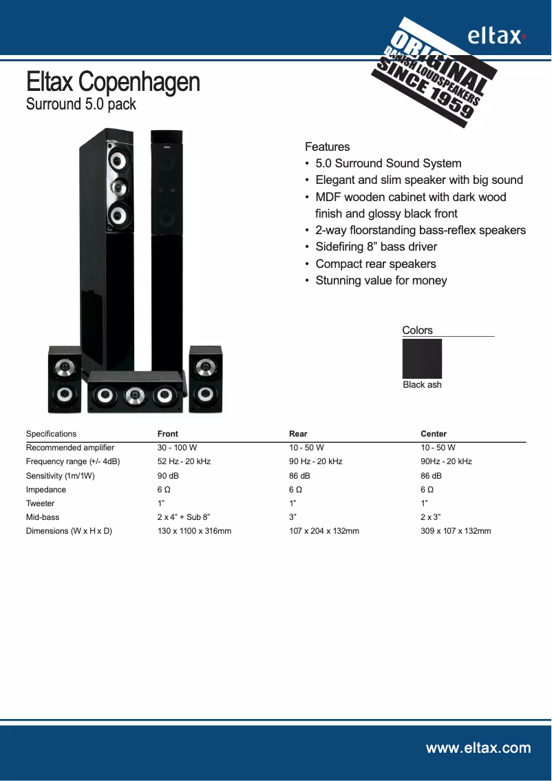 Image de la première page du manuel de l'appareil Copenhagen 5-pack