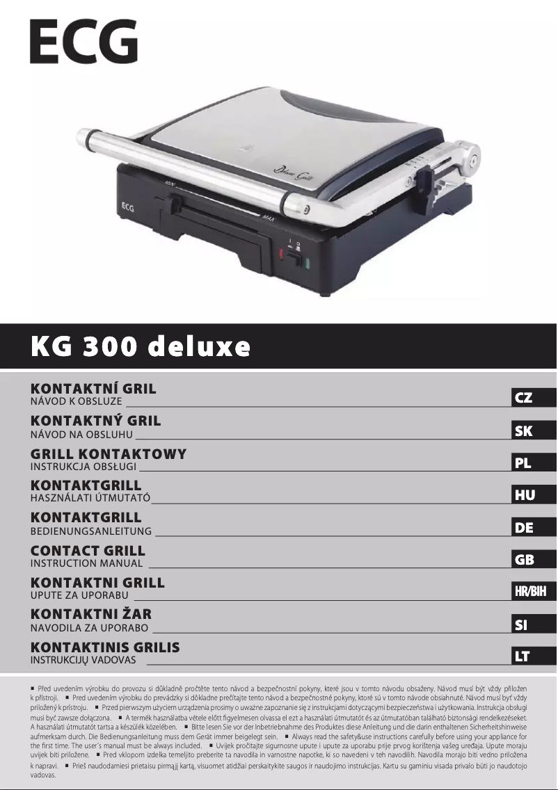Page 1 de la notice Manuel utilisateur ECG KG 300 deluxe