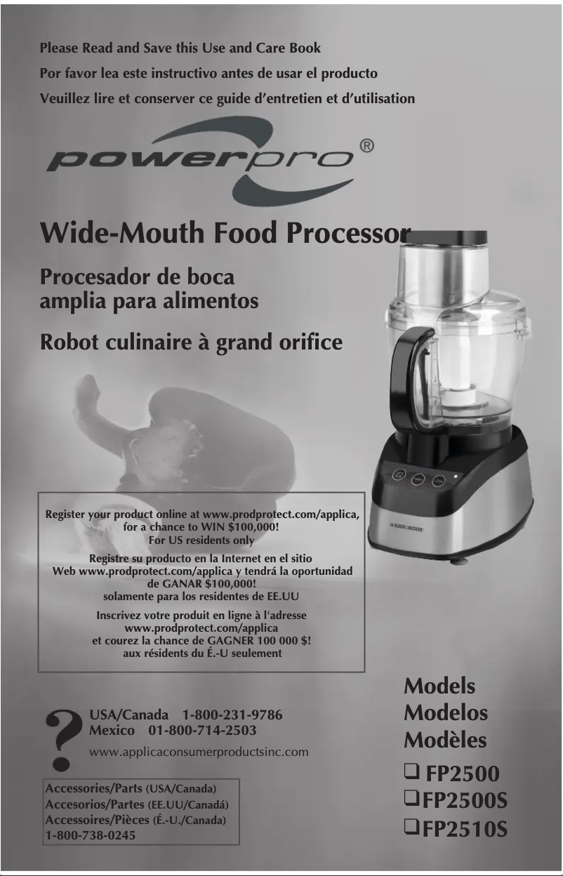 Page 1 de la notice Manuel utilisateur Black & Decker FP2500S