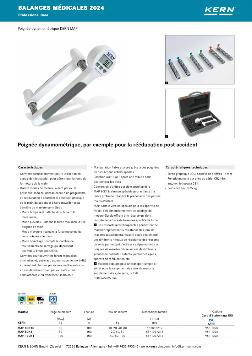 Page 1 de la notice Brochure Kern MAP 80K1