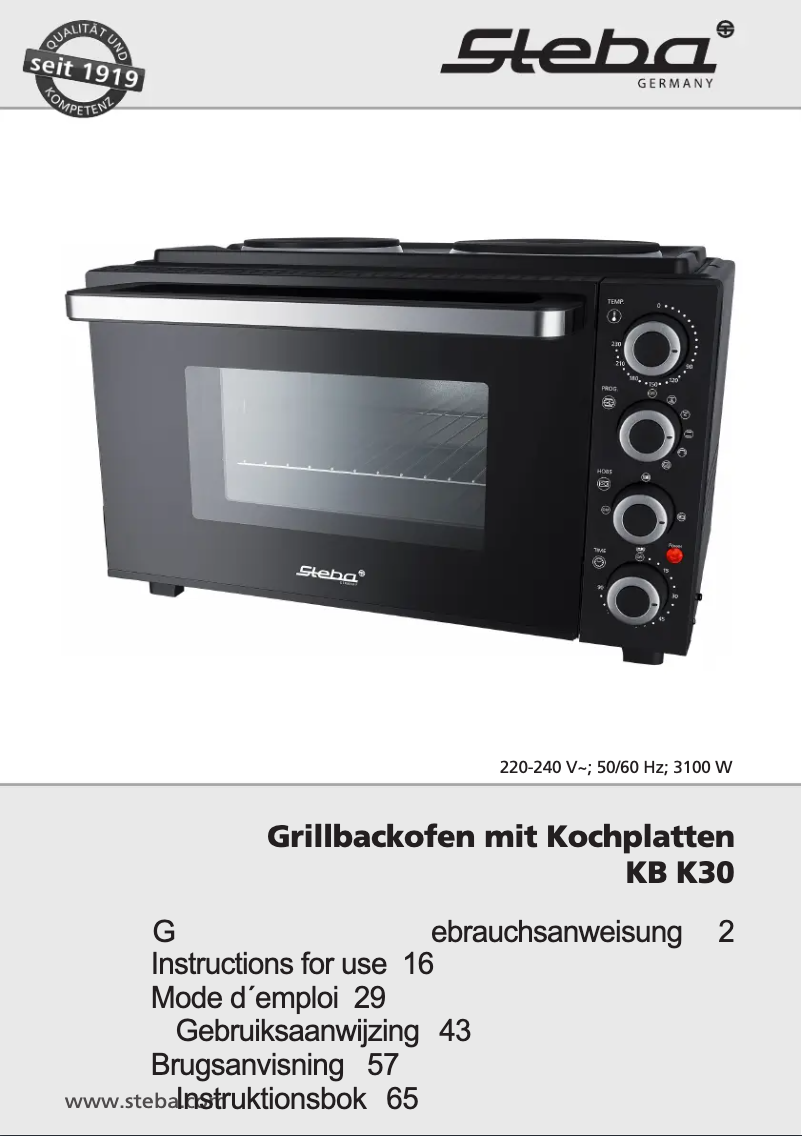 Image de la première page du manuel de l'appareil KB K30