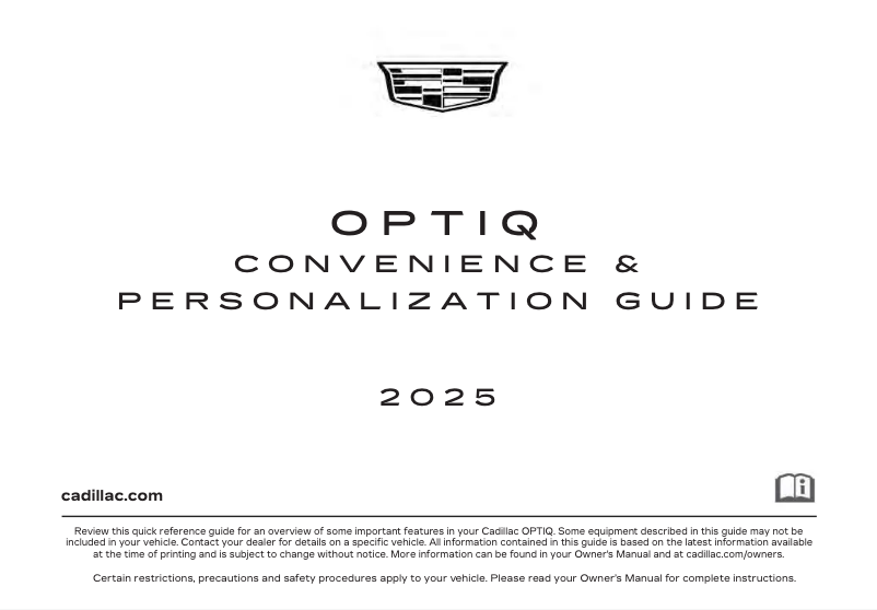 Image de la première page du manuel de l'appareil OPTIQ (2025)