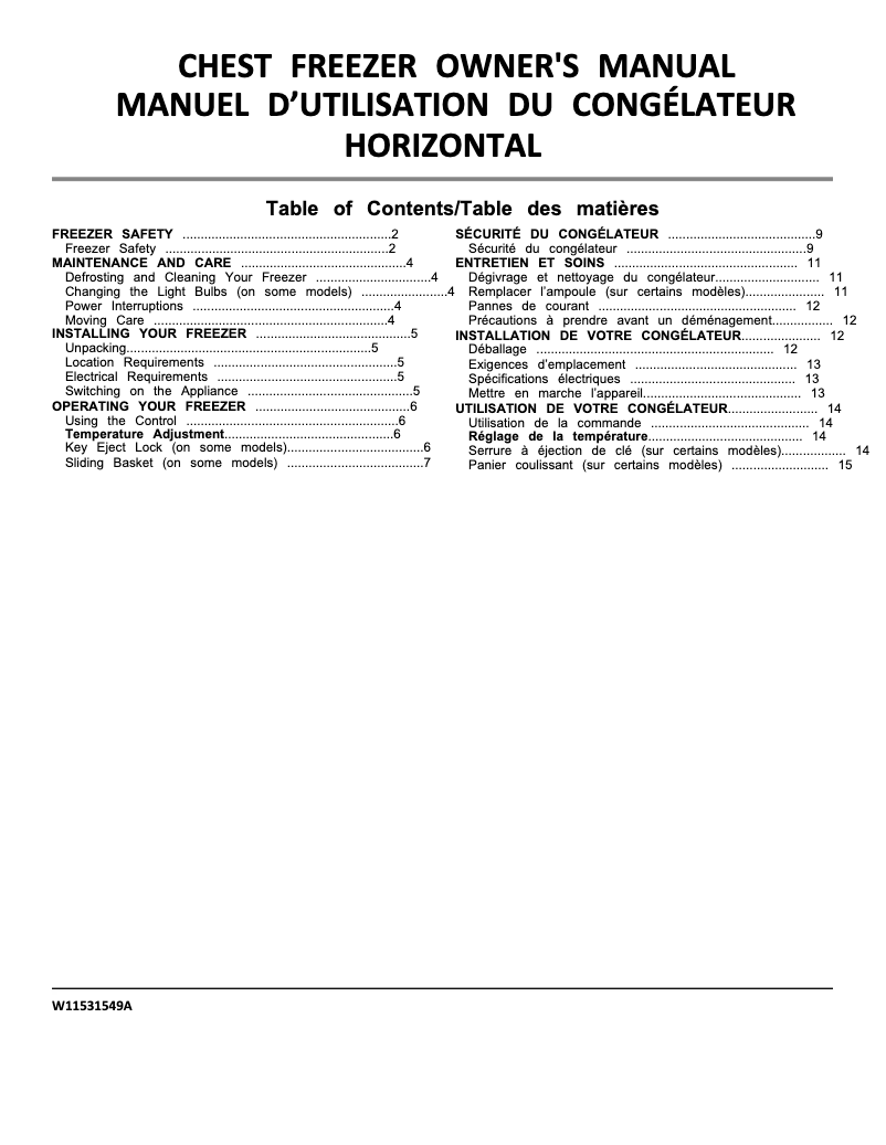 Page n°1 - Manuel utilisateur Whirlpool WZC5216LW