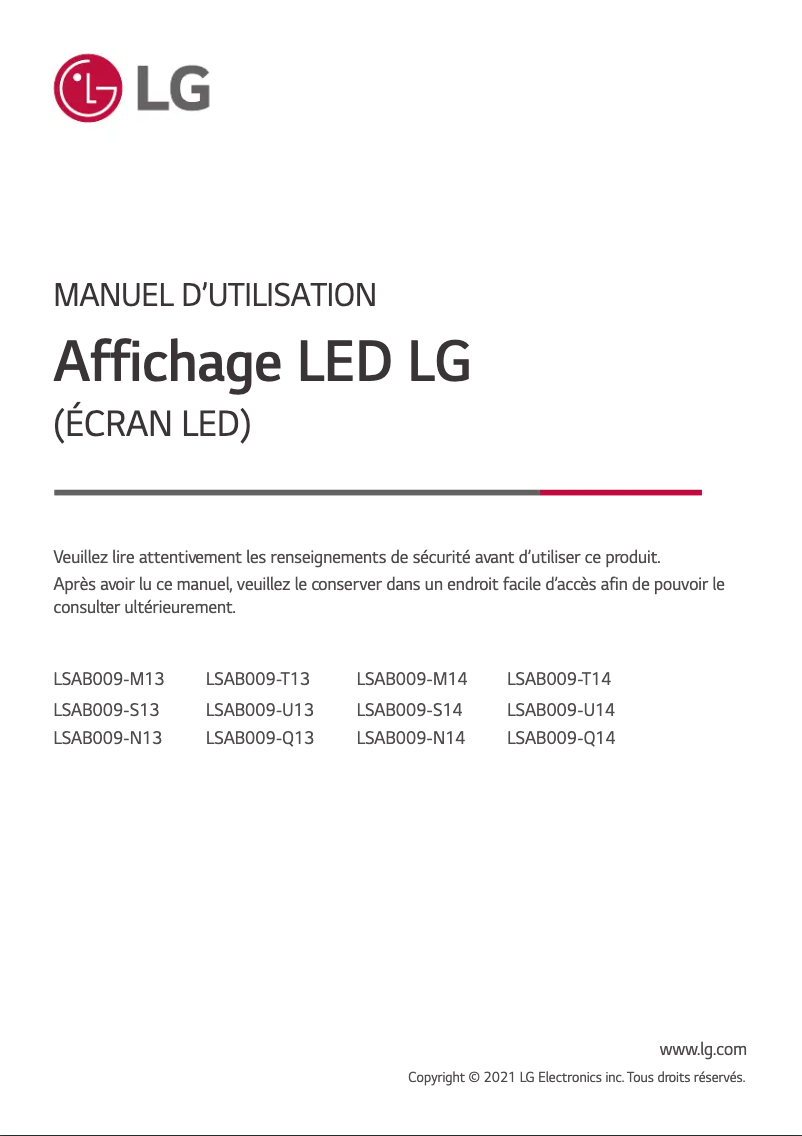 Página 1 del manual Manual de usuario LG LSAB009-N14