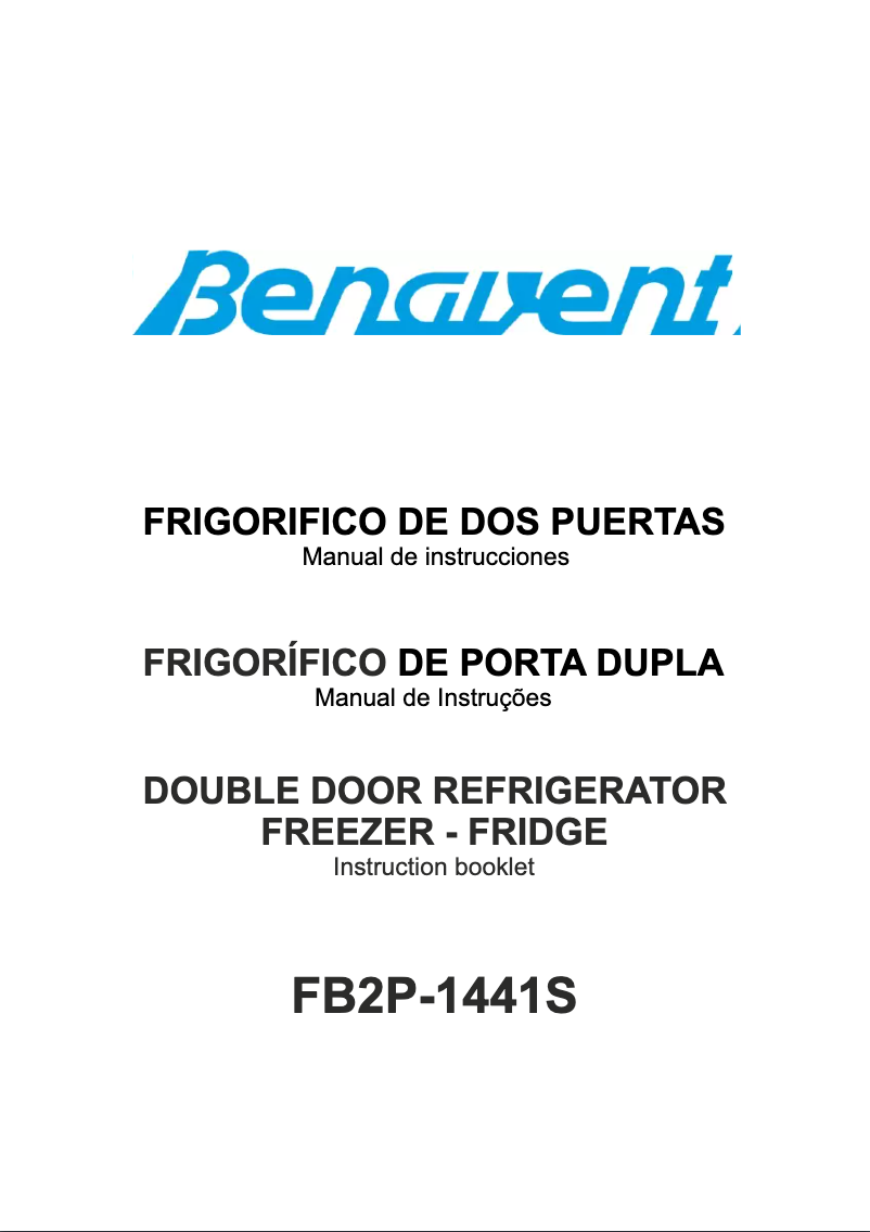 Page 1 de la notice Manuel utilisateur Benavent FB2P1441S