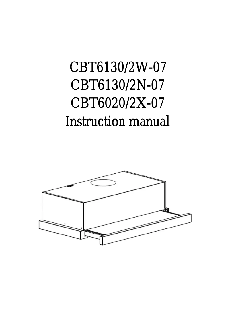 Image de la première page du manuel de l'appareil CBT6020/2X-07