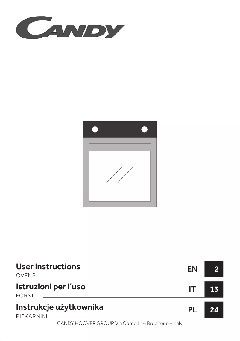 Page 1 de la notice Manuel utilisateur Candy FIDC N100/1