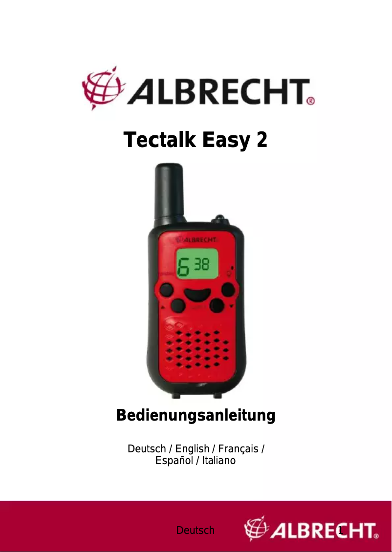 Page 1 de la notice Manuel utilisateur Albrecht Tectalk Easy 2