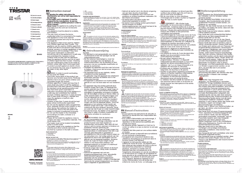 Page 1 de la notice Manuel utilisateur TriStar KA-5035