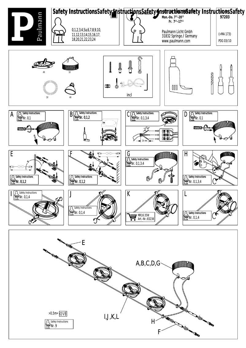 Page 1 de la notice Manuel utilisateur Paulmann Cardan 972.03