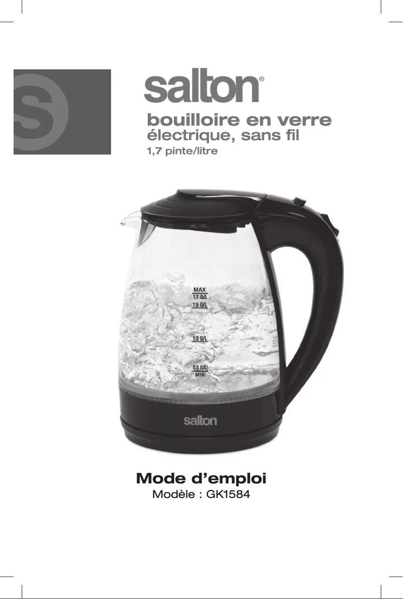 Page 1 de la notice Manuel utilisateur Salton GK1584