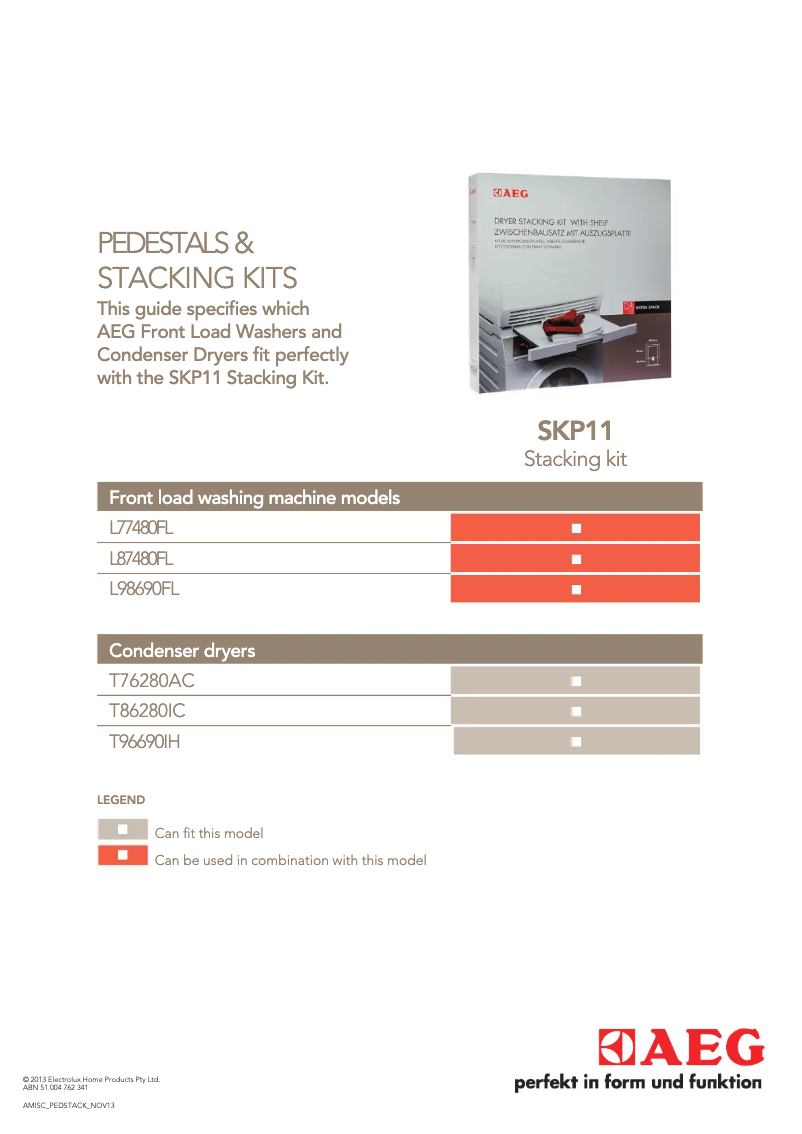 Page n°1 - Guide d'installation AEG SKP11
