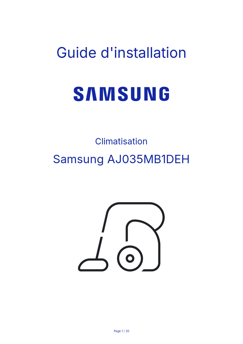 Image de la première page du manuel de l'appareil AJ035MB1DEH
