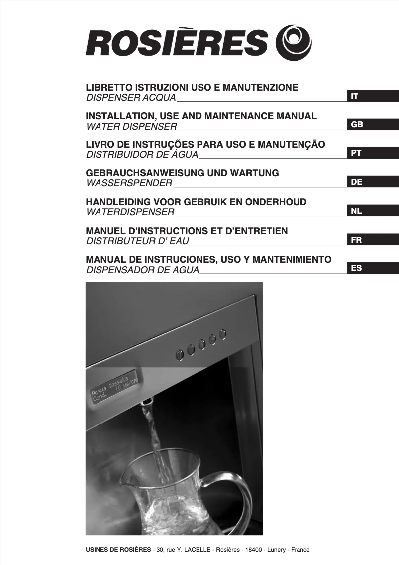 Image de la première page du manuel de l'appareil RPA60IN