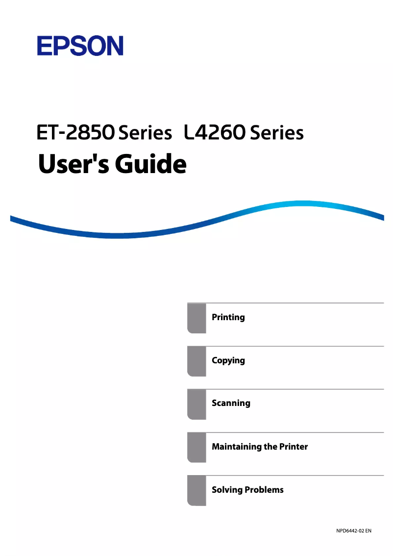 Image de la première page du manuel de l'appareil EcoTank L4269