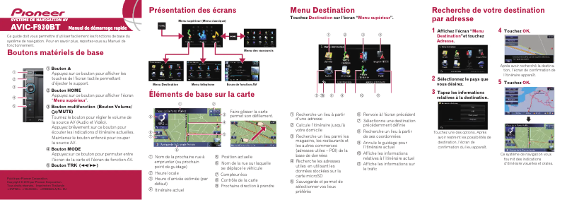 Image de la première page du manuel de l'appareil AVIC-F930BT