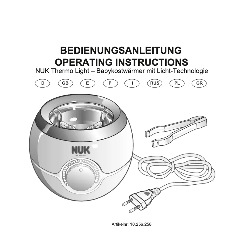 Page 1 de la notice Manuel utilisateur NUK Thermo Light