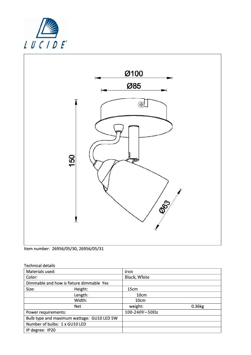 Page n°1 - Manuel utilisateur Lucide Ride 26956/05/30