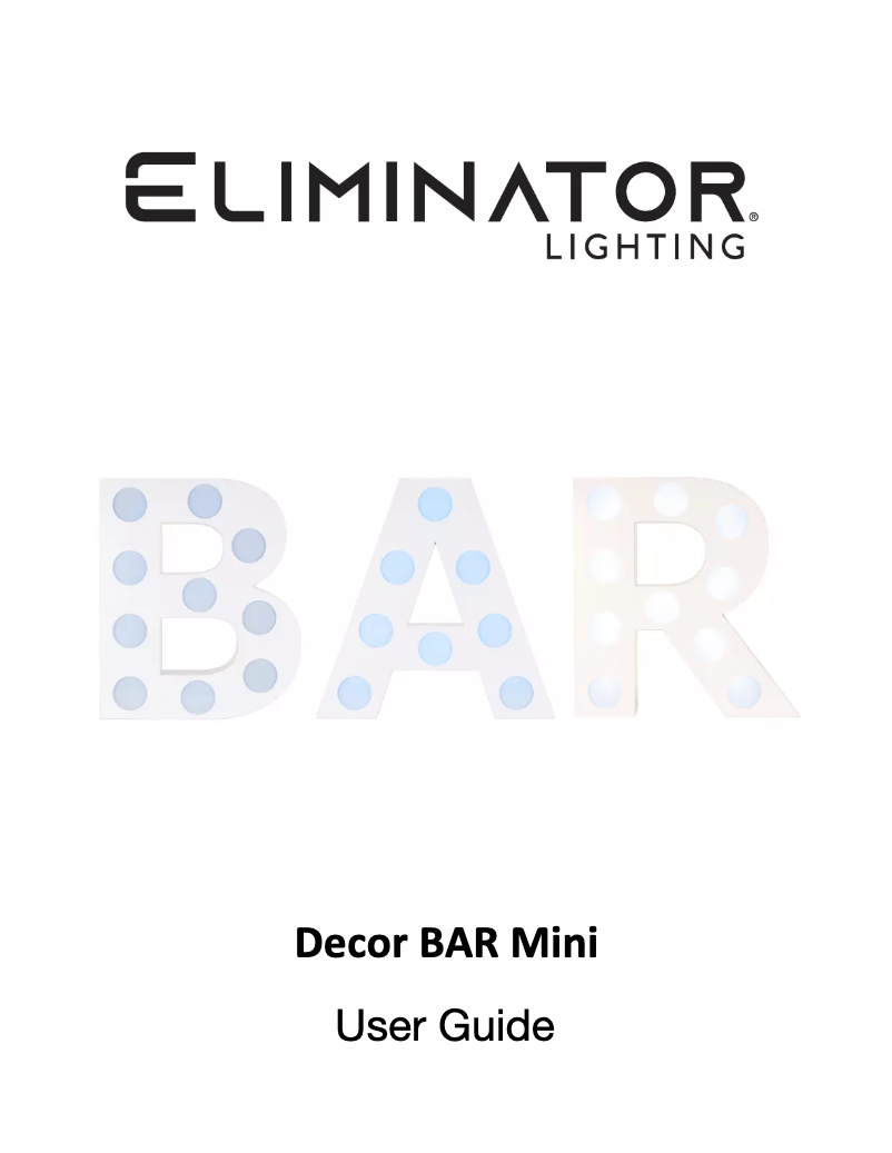 Page n°1 - Manuel utilisateur Eliminator Lighting Decor BAR Mini