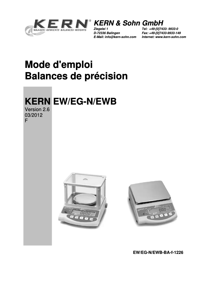 Página 1 del manual Manual de usuario Kern EG 4200-2NM