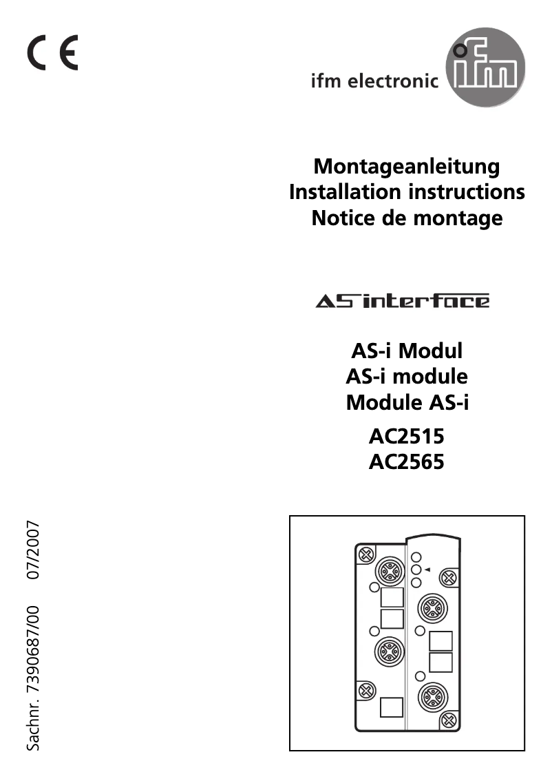 Page 1 de la notice Manuel utilisateur IFM AC2515
